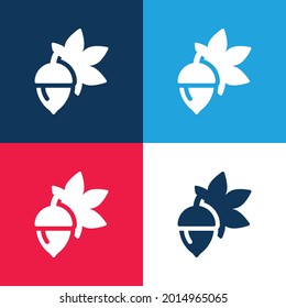 Bot azul y rojo cuatro colores conjunto de iconos mínimo