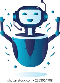 Bot Celebration or Festive vector icon design, chatterbot symbol, on-line chat conversation via text or text-to-speech sign, virtual assistants stock illustration, Chatbot Splash Screen concept