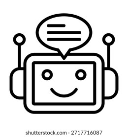 Ilustración vectorial de diseño de línea de iconos de bots