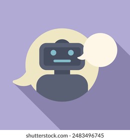 Bot chat support robot icon flat vector. Ai contact help. Internet work