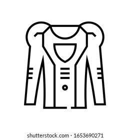 Bot clothes line icon, concept sign, outline vector illustration, linear symbol.