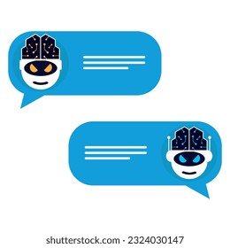 Bot concept. Bot chatting with another robot. Dialog with bot. Vector flat modern style cartoon customer service illustration concept isolated on white background