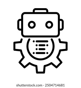 Bot developer icon. Outline style. Vector. Isolate on white background.