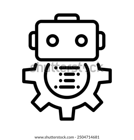 Bot developer icon. Outline style. Vector. Isolate on white background.