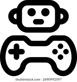 Bot, Game Character, Bot Player Outline Icon