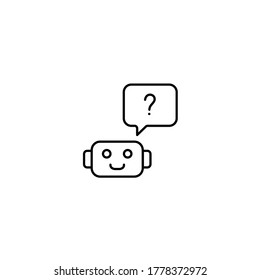 Bot helper simple thin line icon vector illustration