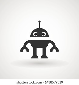 Bot icon. Cute smiling robot. Vector modern line character illustration isolated on white background. Outline robot sign design. Virtual online support. Artificial Intelligence AI 