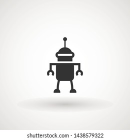 Bot icon. Cute smiling robot. Vector modern line character illustration isolated on white background. Outline robot sign design. Virtual online support. Artificial Intelligence AI 