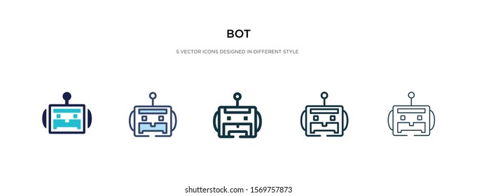 bot icon in different style vector illustration. two colored and black bot vector icons designed in filled, outline, line and stroke style can be used for web, mobile, ui