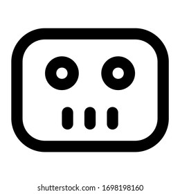 Bot. Icon with outline style, perfect pixels and base size of 64x64 px. Suitable for website design, logos, applications and UI.