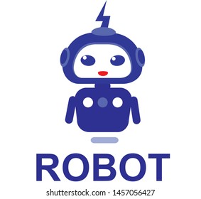 Bot icon. Robot logotype. Flat graphic