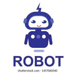 Bot icon. Robot logotype. Flat graphic