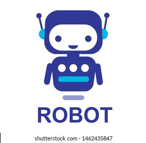 Bot icon. Robot logotype. Flat graphic