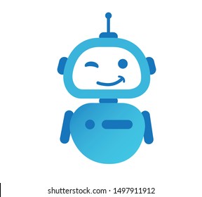 Bot icon. Robot logotype. Flat graphic