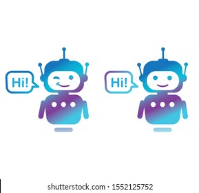 Bot icon. Robot logotype. Flat graphic