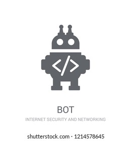 Bot icon. Trendy Bot logo concept on white background from Internet Security and Networking collection. Suitable for use on web apps, mobile apps and print media.