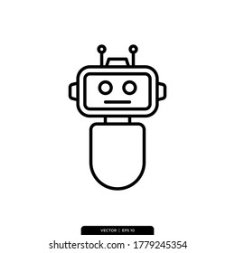 Bot Icon Vector Illustration Logo Template 