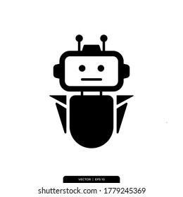 Plantilla de logotipo de ilustración del vector de iconos de bots 