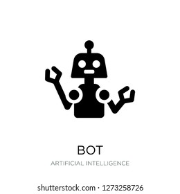 bot icon vector on white background, bot trendy filled icons from Artificial intelligence collection, bot vector illustration