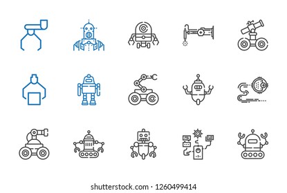 bot icons set. Collection of bot with robot. Editable and scalable bot icons.