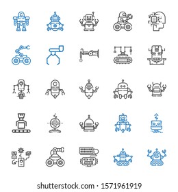 bot icons set. Collection of bot with robot, artificial intelligence. Editable and scalable bot icons.