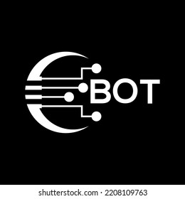 logotipo de la carta BOT fondo negro .BOT diseño del logotipo de la tecnología vectorial imagen en el ilustrador .BOT diseño del logotipo de la letra para emprendedores y empresas.
