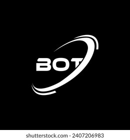  BOT letter Logo letter logo design. Initials BOT logo linked with circle and uppercase monogram logo. BOT typography for technology, business a