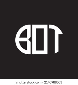 BOT letter logo design on black background. BOT 
creative initials letter logo concept. BOT letter design.
