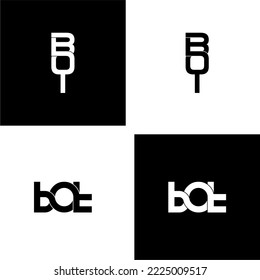 bot lettering initial monogram logo design set