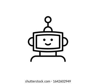 Bot line icon. Vector symbol in trendy flat style on white background. Web sing for design.