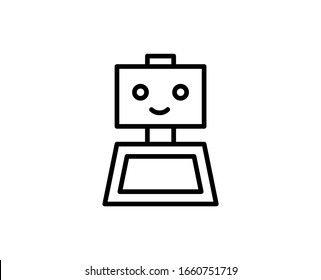 Icono de línea de bot. Símbolo vectorial en estilo plano y moderno sobre fondo blanco. Canto web para diseño.