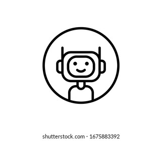 Bot line icon. Vector symbol in trendy flat style on white background. Web sing for design.