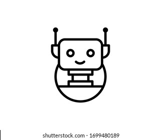 Bot line icon. Vector symbol in trendy flat style on white background. Web sing for design.