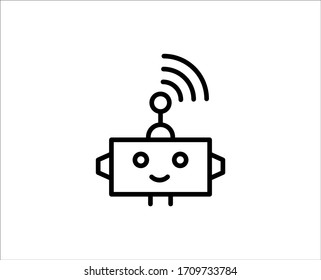 Bot line icon. Vector symbol in trendy flat style on white background. Web sing for design.