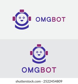 Bot logo design concept. Virtual smart assistant Bot icon. Robot head with speech SQUARE. Customer support service. Vector illustration
