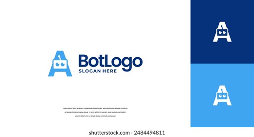 Diseño de logotipo de bot con iniciales de letra icono Vector