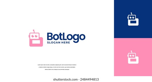 Diseño de logotipo de bot con iniciales de letra icono Vector