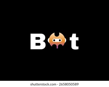 Símbolo de degradado del logotipo del robot con cara de robot: identidad de marca de tecnología moderna. Ideal para startups de tecnología, marcas de IA, servicios de chatbot, identidad robótica o marca de dispositivos inteligentes.