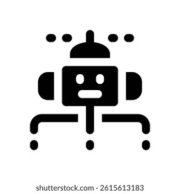 bot machine glyph icon. Strong and solid vector icon for websites, mobile interfaces, presentations, and visual branding. High quality and easy to edit.