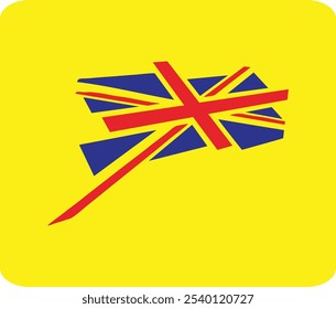 bandeira do bot mashup no fundo amarelo brilhante do reino e do reino unido