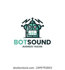 bot music mascot logo vector