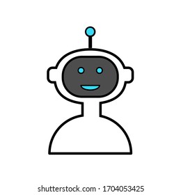 Bot outline vector icon on white background.
