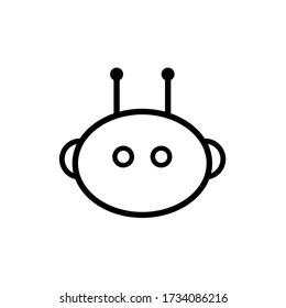 Bot outline vector icon on white background.