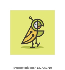 bot parrot logo design idea