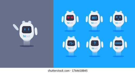 Bot reaction character set illustration