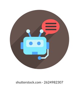 Bot rounded color, mini illustration icon. use for modern concept, print, UI, UX kit, web and app development. Vector EPS 10, related to artificial intelligence, technology theme