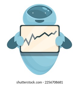 Vector de dibujos animados de iconos de la gráfica de comercio bot. Estudio de los trabajadores. Trabajo de formación