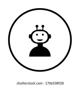 Icono de vector de bots en fondo blanco.