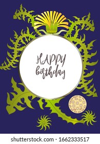Tarjeta botánica con leones y flores de cerezo. Concepto de adorno de primavera. Afiche floral, invitar. Diseño de vectores tarjeta decorativa de bienvenida o fondo de diseño de invitación. Diseño romántico.