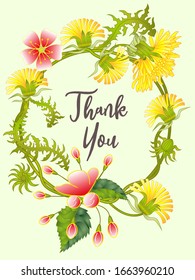 Tarjeta botánica con leones y flores de cerezo. Concepto de adorno de primavera. Afiche floral, invitar. Diseño de vectores tarjeta decorativa de bienvenida o fondo de diseño de invitación. Diseño romántico.